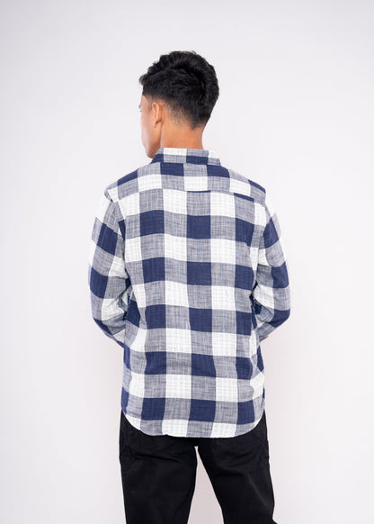 Navy Blue Big Checked Shirt