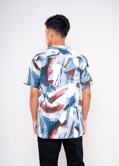 Marble Printed Abstract Print Half Sleeves Shirt - HIPCASTLE