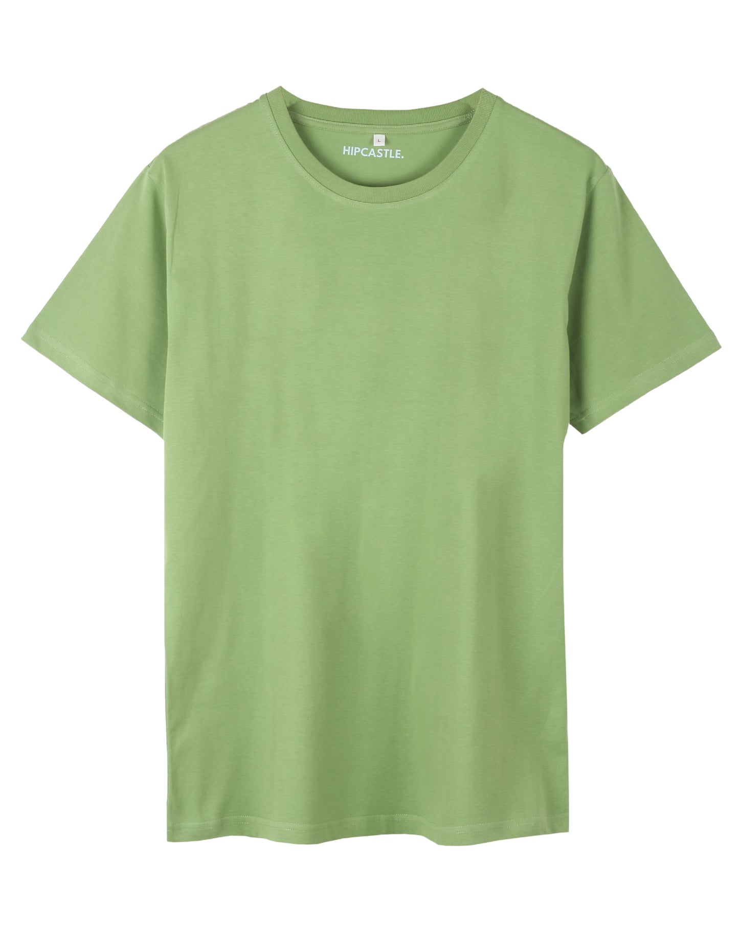 Kiwi Green Round Neck Half Sleeve Plain T-shirt